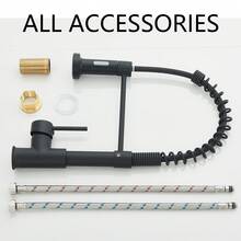 Matte Black Kitchen Faucets With Pull Down Sprayer - High Arc Spring 304 Stainless Steel Single Hole Sink Faucet With Dual Function Pull-Down Sprayer For Bar Rv Kitchen(Without  Cover Plate) - Matte Black - View 9
