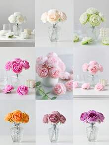 Artificial Peony Flowers Simulated Peony Flower Heads With Stems For Wedding Party Decoration Cake Decoration And Home Living Room Table Centerpieces Fake Plants Fall Decor Room Desk Garden Decor Room Decoration Stuff Essential For The Home Essential For Decoration - Multicolor - View 10