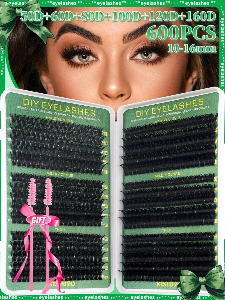 600/570 CÁI D Curl Cụm mi riêng lẻ Công suất lớn 30D + 40D + 50D + 60D + 80D + 100D + 120D + 160D Cụm mi tự làm 10-16mm Vẻ ngoài tự nhiên & Dày hơn & Mượt & Siêu mềm & Siêu nhẹ Bộ mi giả phân đoạn riêng lẻ có thể tái sử dụng Bộ nối mi kèm dụng cụ trang điểm 2 cọ mi cho người mới bắt đầu sử dụng tại nhà hoặc khi di chuyển Cho cuộc sống hàng ngày & Đám cưới & Tiệc tùng & Lễ hội âm nhạc & Ngày của Mẹ Cụm mi, Cụm mi, Lông mi riêng lẻ, Lông mi, Lông mi giả