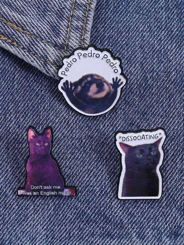 3pcs Abstract Emojis Enamel Needles Creative And Interesting Brooch Accessories Clothes Backpack Accessories Gift For Those Who Love Pranks