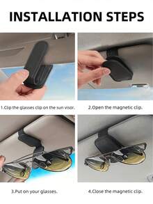 Universal Car Sun Visor Glasses Clip Fashion Glasses Holders Auto Eyeglasses Holder Car Accessories Vacation Camping Travel Back To School Essentials - Multicolor - View 4