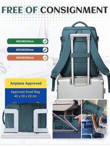 Unisex Large Travel Backpack, Business Laptop Backpack, Carry-On Size 40x20x25cm, Meets Airline Standards, Water-Resistant, Multi-Function Separate Shoe Compartment, Wet & Dry Separation, Suitable For Students, Commuting And Laptop Use - Teal Blue - View 7