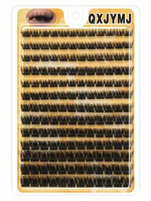 156-Piece D-Shaped Curl DIY Cluster Eyelash Extension Kit, Lengths 8-16mm, Mixed Fluffy Lengths, Mixed Cluster Segmented D-Shaped Curl Eyelash Extensions, Can Create A Cat-Eye Look Or A Naturally Fluffy And Voluminous Effect, Achieving A Dramatic Eyelash Effect. Suitable For Daily Use, Cat-Eye Style.DIY Eyelash Extensions, Eyelash Clusters, Single Eyelashes, Eyelashes, False Eyelashes - D - 查看 6