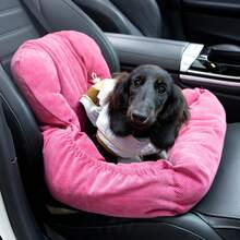 HazoWill Pet Car Booster Seat And Travel Bed, Suitable For Small Dogs And Cats, Elevated Seat With Non-Slip Base And Adjustable Straps, Lightweight And Foldable, Multi-Functional Design, Fashionable And Comfortable, Ideal For Road Trips And Home Use - Multicolor - View 1