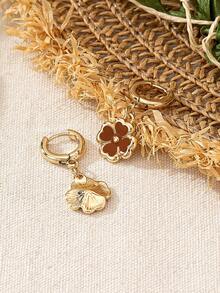 1 Pair Fashionable Boho Style Dangle Flower Earrings