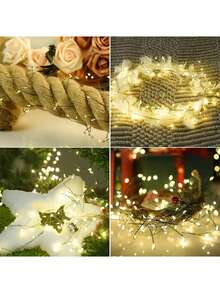1pc LED Firecracker Light, Green Copper Wire Fairy String Lights, Remote Control USB Decorative Lamp, Classic 8 Modes LED Decorative Lighting, USB Powered (Plug And Play), Suitable For Christmas, Halloween, Thanksgiving Atmosphere Decoration - Multicolor - View 7