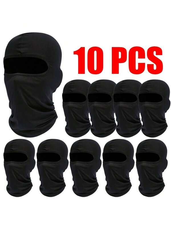 1/3/6/10pcs Unisex Solid Color Balaclava Face Mask, Suitable For Daily Use, Outdoor Travel, Hiking, Skiing, Motorcycle Riding