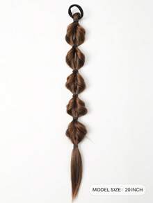 20英寸手工编织马尾辫，带松紧带，适合女性日常佩戴，1条装