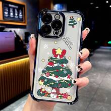 Exquisita Funda de Teléfono de Navidad Adecuada para 17, 16e, 16, 15, 14, 13, 12, 11,, Pro, X, XR, XSMAX, 8, Plus - Funda Trasera de Goma Suave Transparente a Prueba de Golpes, Accesorios de Teléfono de Vacaciones, Funda de Teléfono Transparente, Diseño de Navidad, Tema de Decoración Festiva, Textura Suave Transparente, Material a Prueba de Golpes, Compradores de Navidad, Usuarios de, Temporada de Vacaciones - Colores mixtos - Ver 7