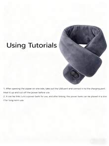 Heated Scarf And Neck Warmer With USB Heating And Massage Functions For Winter Warmth - Grey - View 9