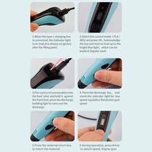 3D Pen With Display - Includes 3D Printing Pen+12 Starter Colors Of PLA Filament+3D Pen Holder+Stencil Book + Project Guide, And USB Power Line - Blue - View 4