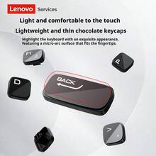 联想 K301 有线键盘，USB 接口，巧克力键盘设计，适用于办公和家庭使用，台式机和笔记本电脑，带支架 - 黑色 - 查看 7