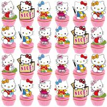 25pcs/Set Hello Kitty Cake Fork Picks, Home Party Cake Decoration DIY, Campus Party Supplies