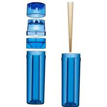 1 pieza Molinillo de plástico para tabaco y hierbas de color rojo y azul aleatorio con rellenador de cono pre-enrollado - Multicolor - Ver 6
