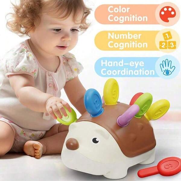 Montessori Hedgehog Fine Motor Toy Set For Toddlers 18M+ - Educational Counting Sorter, Developmental Learning Toy For 18 Months+ Year Old Boys Girls/Holiday /Birthday /Christmas Day Gift