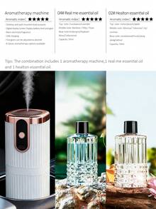 1 máy khuếch tán tinh dầu điện màu trắng, thích hợp sử dụng tại nhà, xe hơi, khách sạn, có thể treo tường/để bàn, 5 chế độ hoạt động, sạc USB, 6 lựa chọn tinh dầu. Thích hợp cho ô tô, nhà ở, phòng khách, phòng ngủ chính và văn phòng. Cung cấp nhiều tùy chọn bộ sản phẩm (Tùy chọn: 1/2/3 chai tinh dầu + 1 máy khuếch tán) để lấp đầy căn phòng bằng hương thơm. - trắng - Xem 23