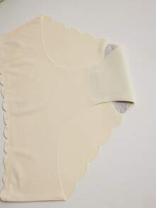 5 piezas Bragas básicas diarias de talle medio, cómodas y suaves, de seda de hielo, de unicolor y de moda, para mujer, talla grande - Multicolor - Ver 5