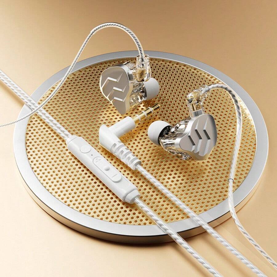 In-Ear Headphones With Detachable Mic - Noise Cancelling, USB-Powered Wired Earbuds, Compatible With PC/Phone/Tablet, For Gaming, Sports, Music - Ideal For Audiophiles & Professionals, Workout Earbuds, Sleek Design, Durable Build, Noisecanceling Headphones, Fitness Enthusiasts, Earbud, Earphone Wired, Earpod, Wired Earphone, Type C Earphone, Headphone Wired - trắng - Xem 1