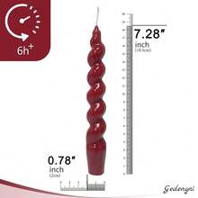 Short Taper Candle Red Candlesticks,7inches Spiral Tapered Candles Cute Candle Sticks Small Twisted Candlestick For Holiday Wedding Party Women Gifts(2-Deep Red){Inchcolor_nameinch:InchRedinch,Inchsize_nameinch:Inch7INCHinch} - 紅色 - 查看 5