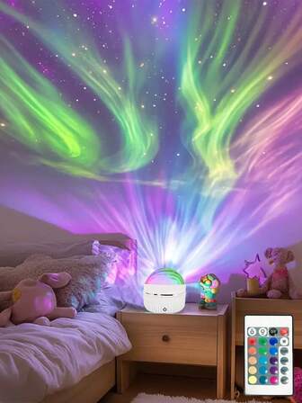 1 pieza Lámpara de cielo estrellado con luces del norte soñadoras - Ilumina el dormitorio romántico, agrega ambiente festivo, de vacaciones, de campamento y de fiesta - Un regalo maravilloso para todas las ocasiones, proyector de aurora y olas 2 en 1