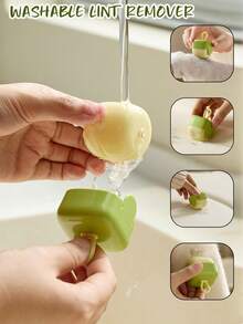 Rodillo de pelusa reutilizable y lavable con caja de almacenamiento, removedor de pelusa manual de alta calidad diseñado para uso doméstico, sin batería requerida - Multicolor - Ver 3