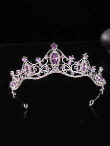 1 pièce Bandeau à couronne de princesse 3D avec strass pour femmes, accessoire de cheveux élégant pour anniversaire