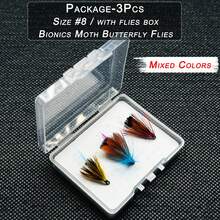 3Pcs/6Pcs/Box Fishing Lure Butter Fly Insects Baits Fly Fishing Flies Salmon Trout Lure Floating Artificial Insect Dry Flies Fishing Lure - Multicolor - View 10