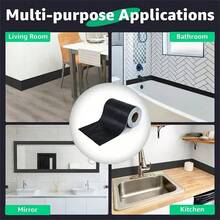 1 Roll Faux Wood Grain Waterproof Vinyl Peel And Stick Decorative Trim, Self-Adhesive Thin Edging Strips For Door Frames, Baseboards, Home Decor Renovation, Easy To Apply And Durable, Removable, Ideal For Living Room And Bedroom Corners - Multicolor - View 11