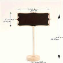 10pcs Wooden Mini Chalkboard Signs With Stands, Suitable For Buffet Food Labeling, Table Price Display, Wedding, Birthday Party And Special Event Decoration - Wood Color - View 3