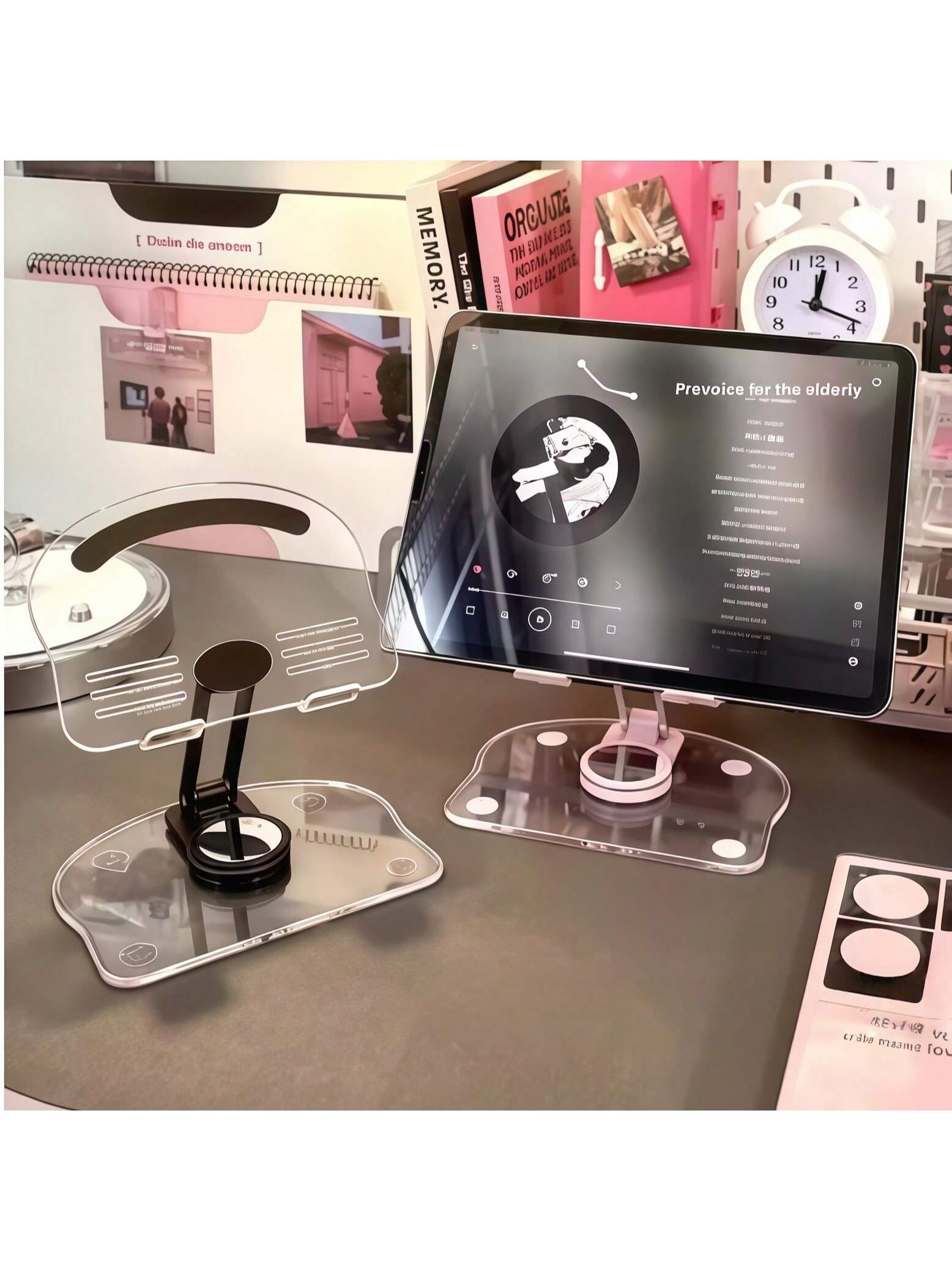 حامل أكريليك للكمبيوتر اللوحي قابل للدوران 360 درج...