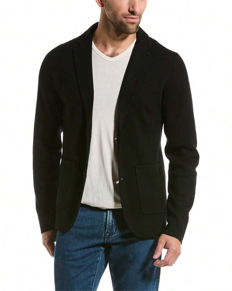 Bruno Magli Merino Wool Cardigan - 黑色 - 查看 1