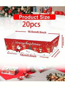 20 pezzi Vassoi per spuntino natalizi, articoli per feste di Natale, vassoi per spuntino per serate cinematografiche, 20 pezzi di vassoi di carta per alimenti, Babbo Natale, renne, albero di Natale per decorazioni natalizie - Vassoi per contenere patatine, popcorn e spuntino, per intrattenimento natalizio, articoli per feste e decorazioni natalizie per la cucina di casa