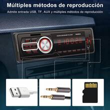Reproductor Bluetooth para coche, Reproductor MP3 para coche, Pantalla LED, Regalo de Navidad - Negro - Ver 3