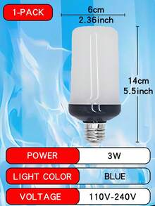 1 pieza/2 piezas/3 piezas/4 piezas Bombillas de luz con efecto de llama LED, bombillas de luz parpadeante amarilla/azul con efecto invertido, 4 modos de bombillas de luz de fuego, base E26/E27 para decoración de Halloween, Navidad, fiestas, interiores y exteriores del hogar - Lámpara de llama - Ver 13