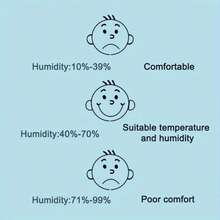 Termómetro digital mini LCD Smart Smile - Un monitor de temperatura y humedad interior preciso con una pantalla grande, indicador de confort y almacenamiento de memoria (25.6°C/78°F, 38% de humedad), pantalla de confort | Diseño sencillo | Carcasa de plástico resistente, Termómetro - Multicolor - Ver 6