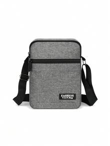 Large Capacity Fashion Men's Shoulder Diagonal Messenger Bag, Multi-Functional Adjustable Strap Zipper Closure, Multi-Compartment Practical Storage Men's Bag Festival - Grey - View 7