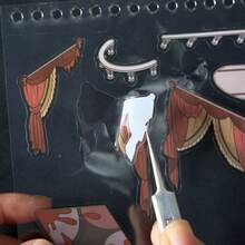 22张恐怖小镇微缩场景贴纸书，包含8个不同场景和14种贴纸材料，3D卡通房屋DIY景观装饰贴纸剪贴簿用品 - 彩色 - 查看 11