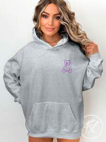 Bear Sweatshirt Be Yourself Be Yourself Humor Bear  3160 - Gris - Ver 5