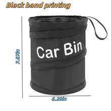 1pc Multi-Functional Car Trash Can, Foldable Car Garbage Bin Storage Container - Black - View 10