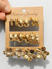 16 Stücke minimalistisches hochwertiges UV-beschichtetes CCB Harz Ohrstecker Set, C-förmiges Creolen Set, neue beschichtete Ohrringe für Frauen, Hip-Hop Schmuck, geometrische Ohrringe, Alltagsschmuck, Geschenk für Freundin/Familie/Freunde