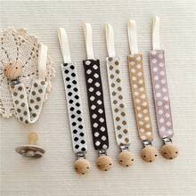 Polka Dot Pacifier Clip, Beechwood Clip Can Be Customized With Name, Pacifier Holder Chain - Multicolor - View 3