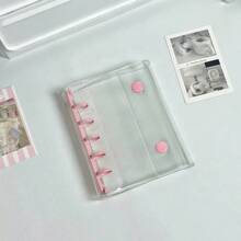 1本彩色M5透明活页本，贴纸本，活页相册，YOUCHENGYOUPIN品牌，双扣5孔活页笔记本，M5账簿，DIY贴纸笔记本，PP材质透明内页，高透明度，大容量便携式活页笔记本，适用于Kpop照片卡、照片卡、计划本、账簿、笔记本、学生返校用品、办公用品等。 - 無色 - 查看 12