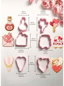 6 قطع مجموعة قوالب قطع البسكويت لعيد الحب، بأشكال كرتونية كيوبيد والقلب وملحقات الإعلان، قوالب لصنع البسكويت والفوندان، أداة ضغط ثلاثية الأبعاد، ديكورات عيد الحب، هدايا عيد الحب، ديكورات عيد الحب - وردي - مشاهدة 10