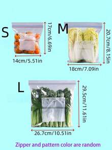 20/65/130pcs Transparent Zipper Bags, Resealable Food Storage Zipper Lock Bags For Cookies, Candies, Snacks, Dried Fruits And Grains, Spices, Portable Leak-Proof Food Preservation Containers, Vacuum Seal Bags, Kitchen Accessories, Random Zipper And Pattern Colors, Back To School Supplies - Multicolor - View 13