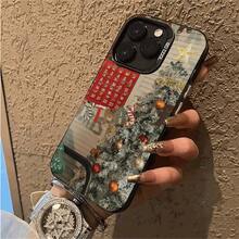 Funda protectora de TPU con patrón de moda navideña IMD, diseño impreso, cubierta básica resistente a impactos, compatible con iPhone 7/8/Xsmax11/12/12Pro/12Pro Max/13/13 Pro/13 Pro Max/14 Pro/14 Pro Max/15 Pro/15 Pro Max/16 PRO/16PLUS/16PRO MAX - Regalo perfecto para cualquier ocasión - Colores mixtos - Ver 2