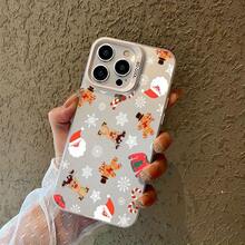 Funda de Teléfono Plateada Estética de Reno de Navidad y Hombre de Jengibre, Cubierta Protectora a Prueba de Golpes para Apple 16 11 15 14 13 12 Pro Plus, Regalo de Navidad Lindo para Mujeres, Hombres, Adolescentes y Chicas - Colores mixtos - Ver 6