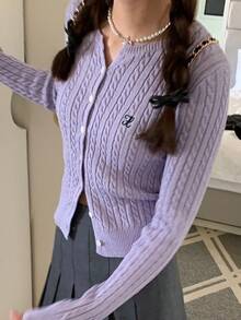 Women Cardigans - Purple - View 2