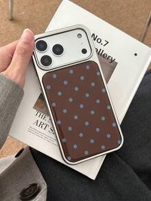 小众高端复古琥珀色手机壳带支架，兼容 16 Pro Max、新款Apple 15、14/13全包软壳，防摔保护套，兼容、安卓手机，生日礼物，送给家人、朋友，夏季浴室厨房礼物，生日手机支架，手机配件，强力承重 - 棕藍色 - 查看 5