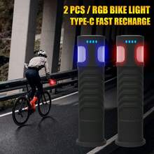 Bicycle Handle Grip Lights, Silicone Touch Switch Rechargeable Mountain Bike Handlebar Accessories