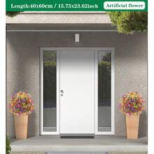 2PCS Artificial Eucalyptus Violet Ground Stakes Flowers, UV Resistant Faux Silk Plants For Spring Summer Garden, Patio, Home Decor, Lifelike Greenery Bouquet - 白色 - 查看 7